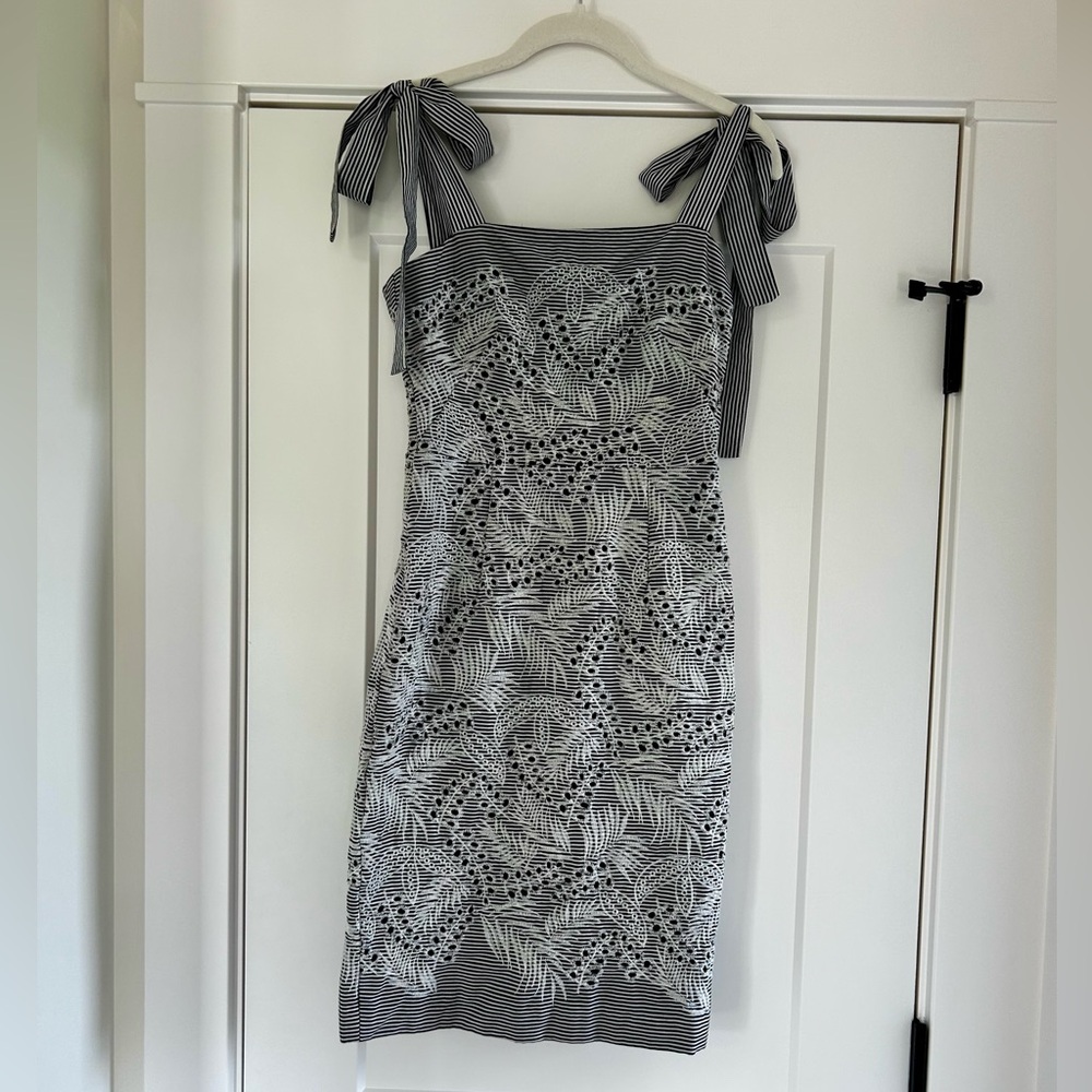 Maggy London Black and White Striped Dress